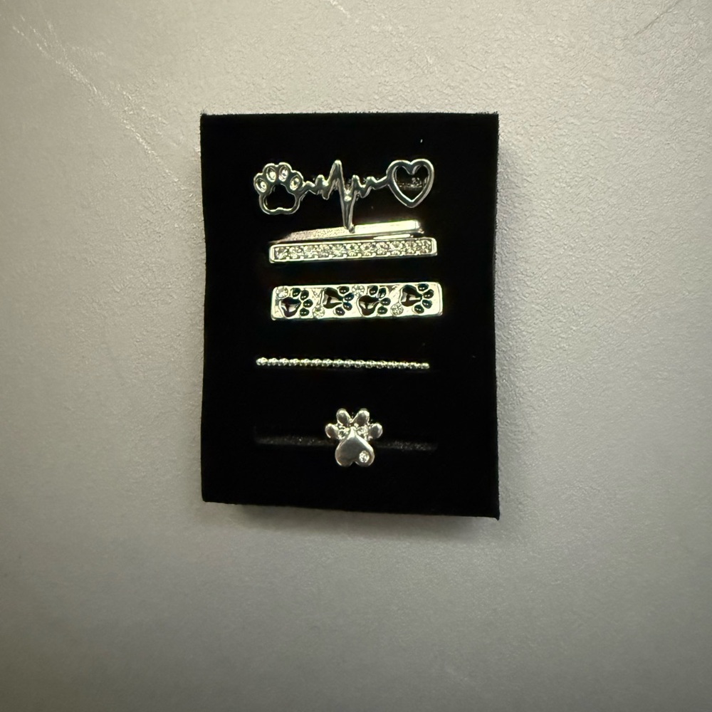 Silver Paw Print Watch Band Charms